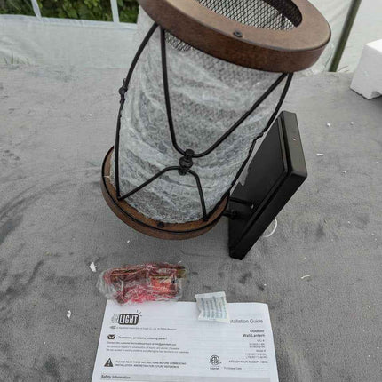 Inlight 10 4/5''H 1-Light Farmhouse Outdoor Porch Exterior Wall Lantern, Clear S