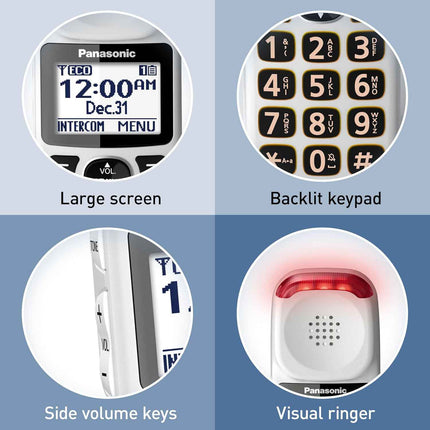 PANASONIC KX-TGM420W Amplified Cordless Phone with Digital Answering Machine, 1