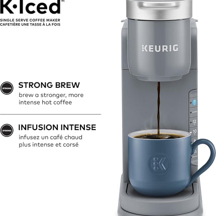 Keurig K-Iced Single Serve K-Cup Pod Coffee Maker with Brew Over Ice Button, 42 oz Removable Reservoir, 3 Sizes, Grey