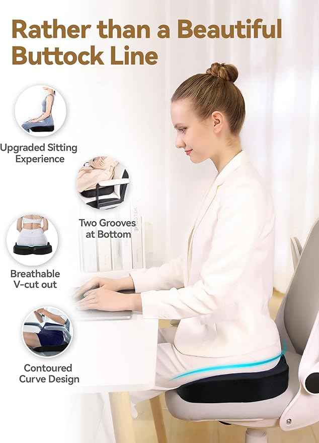 Travel Ease Memory Foam Seat Cushion, Butterfly-Shape Seat Cushion for Long Hour