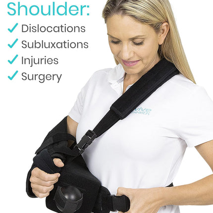 Vive Shoulder Abduction Sling - Immobilizer for Injury Support - Pain Relief Arm