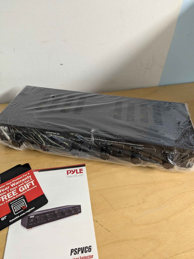 Pyle 6 Zone Channel Speaker Switch Selector Volume Control Switch Box Hub Distri