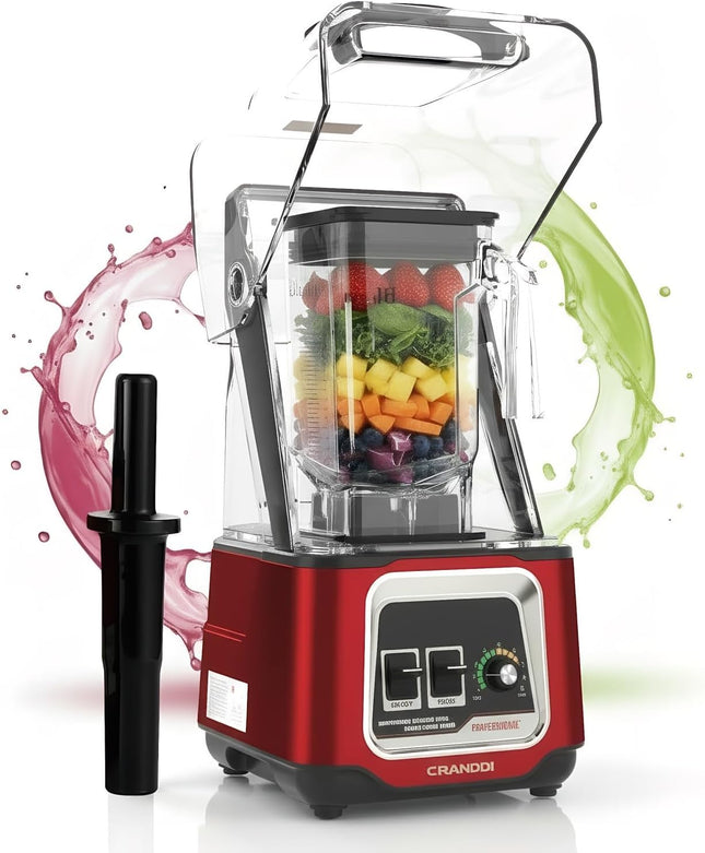 CRANDDI Professional Smoothie Blender, 2200W Commercial Soundproof Quiet blender