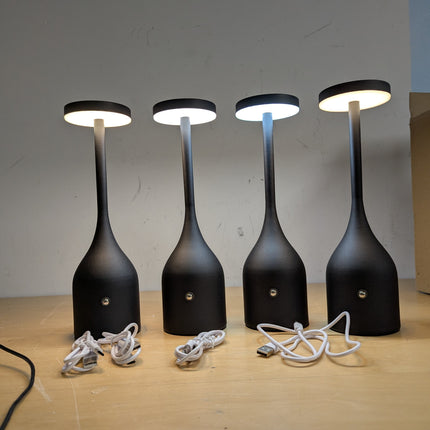 YINDUZ Cordless Table Lamps Set of 4 Black - 3CCT Stepless Dimming, Portable & W