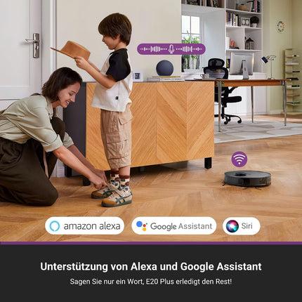 Eureka E20 Plus Robot Vacuum and Mop Combo, 8000Pa Suction, Bagless Self-Emptying Station, LiDAR Navigation, App Control