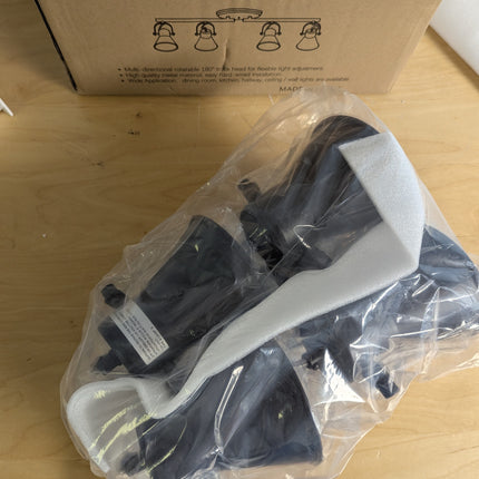 KEESFU 4-Light Track Lighting Kit,Black Semi Flush Mount Ceiling Light with 4 Ro