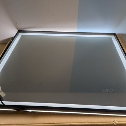 EchosLife 30x36 LED Bathroom Mirror with Lights - Black Framed, Front and Backli