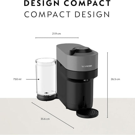 Nespresso Vertuo Pop+ Single Serve Coffee and Espresso Machine by Breville, Dark