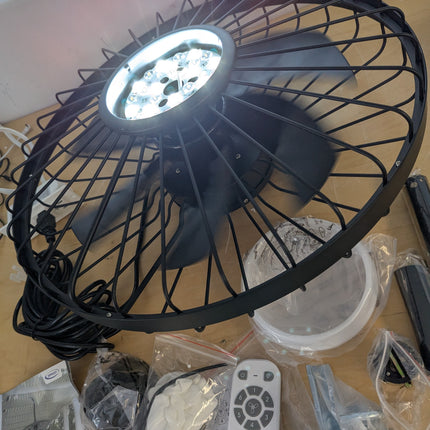 Depuley 20 Inch Outdoor Ceiling Fan with Light for Gazebo, Waterproof, Black