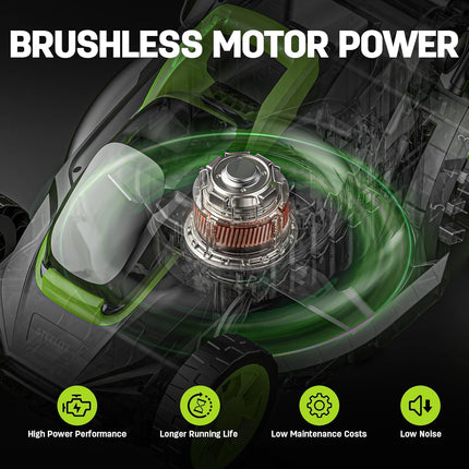 STEELITE 13 in 20V Cordless Electric Lawn Mower, Brushless with 5-Position Cutting Height & 4.0Ah Battery