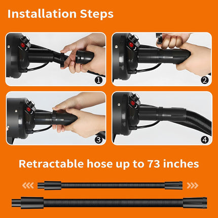 PETNF 3.2HP High Velocity Dog Dryer with 4 Nozzles, Adjustable Speed & Heat Pet Grooming Blower, 73 in Hose