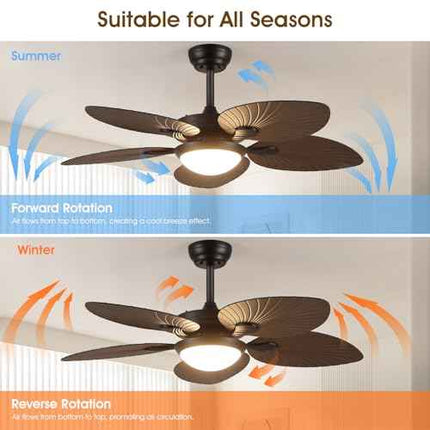 Wiviniya Ceiling Fans with Lights and Remote/APP Control, 44 Inch Tropical Palm