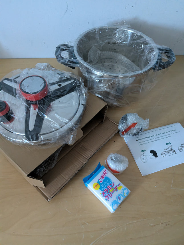 3-In-1 304 Stainless Steel Pressure Cooker 9 Litre: [Explosion-Proof] [3 PSI Set