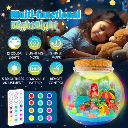 Glow in The Dark Terrarium Crafts Kit for Kids… (Mermaid Terrarium)