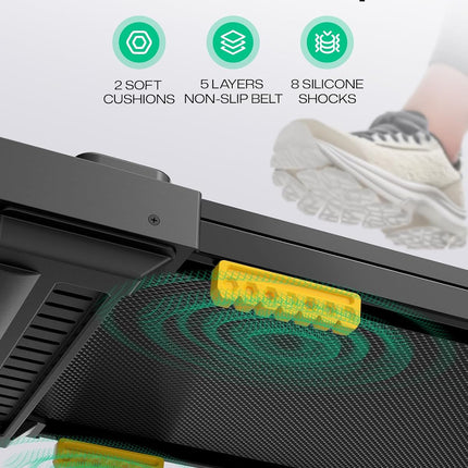 UREVO 2-in-1 Under Desk Walking Pad Treadmill, 4 MPH with 2.5 HP 40 dB Quiet Motor, App Control and 265 lb Capacity