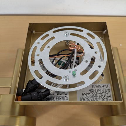 AONEON Wall Light Fixtures 4-Light Over Mirror, Gold Vanity Lights with White Fr