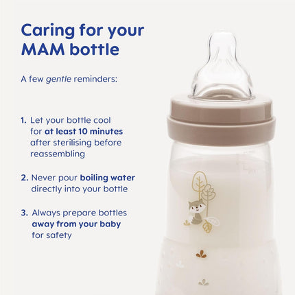 MAM Easy Start Self Sterilising Anti-Colic Baby Bottle 2 Pack (2 x160 ml) with S