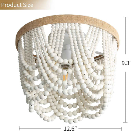White Boho Light Fixture Boho Beaded Chandelier Boho Light Fixtures Ceiling Bead