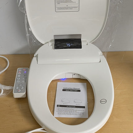 WLJBIDET O7L-1V Elongated Bidet Toilet Seat with Warm Water Wash, Air Drying, Heated Seat, Side Panel & Nightlight