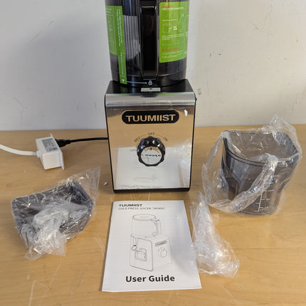 TUUMIIST Cold Press Juicer Machine, 350W Slow Masticating Juicer with 6.5 in Wide Feed Chute & 100 oz Hopper