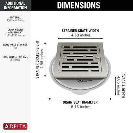 Delta Faucet DT062412-SS Other Shower Drain, Stainless