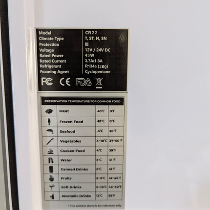 BougeRV CR23 Portable 12V Car Freezer & Fridge, 23 Quart, -8 to 50 F with 15 Min Fast Cooling, 45 dB, Grey