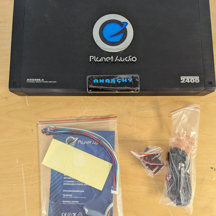 Planet Audio AC2400.4 Anarchy 2400W 4-Channel Car Amplifier, Class A/B MOSFET, 2 and 4 Ohm Stable, Bridgeable with Crossovers