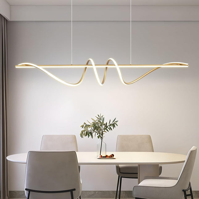 Modern LED Chandelier, 47.2 inch Kitchen Island Lighting Fixtures 3 Color Temper