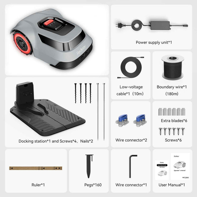 Redkey Robot Lawn Mower 10800 Sq Ft, Lawn Mower to 10K+ Sq Ft, Industrial-Grade