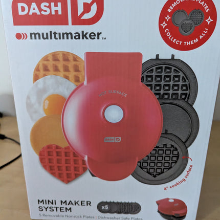 Dash Multimaker Mini System - Waffle Maker with Five 4” Removable Plates: Waffle