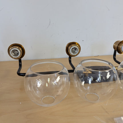 Tipace Industrial Bathroom Vanity Lighting Fixtures 4-Lights Vintage Black & Gol