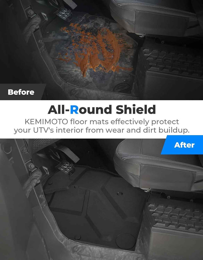 KEMIMOTO TPE Floor Mats Compatible with Polaris Xpedition XP/ADV/XP 5/ADV 5 2024