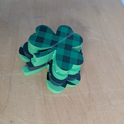 St. Patrick's Day Wooden Shamrock Decorations Set of 4, Irish Clover Table Ornam