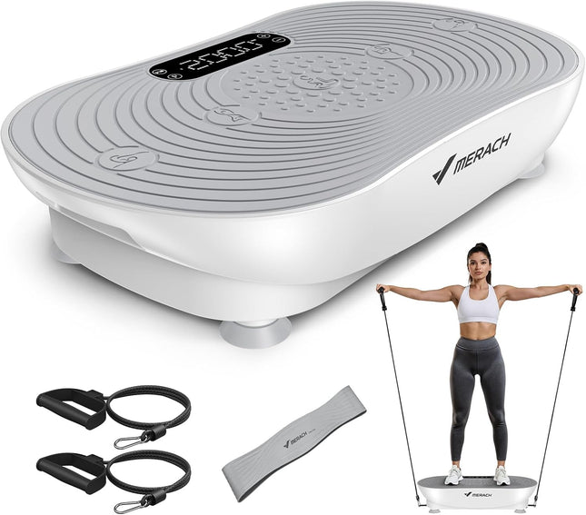 MERACH Vibration Plate Exercise Machine, Vibrating Platform with LED Touch Scree