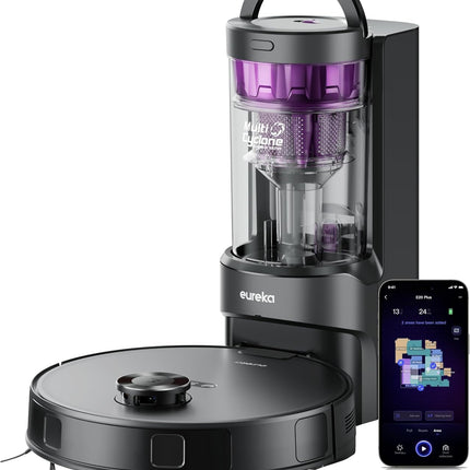 Eureka E20 Plus Robot Vacuum and Mop Combo, 8000Pa Suction, Bagless Self-Emptying Station, LiDAR Navigation, App Control