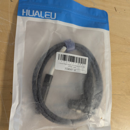 HUALEU 3.3Feet Right Angle XLR Female to 1/4 TRS Female Cable,6.35mm TRS 1/4 to
