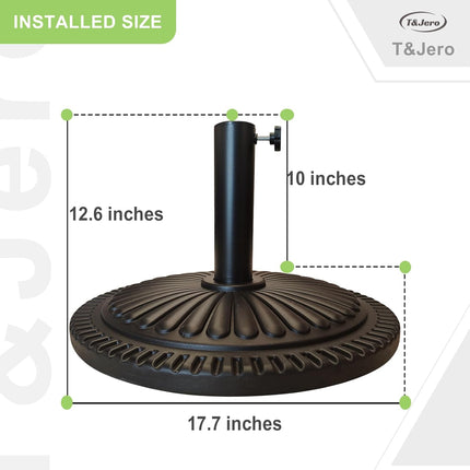 T&Jero 26 lb Round Heavy Duty Patio Market Table Umbrella Base Stand Weight Pre-
