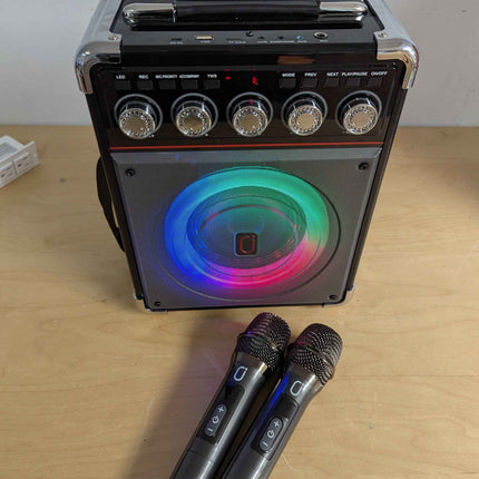(No remote) Karaoke Machine, Portable Bluetooth Karaoke Speaker with 2 Wireless