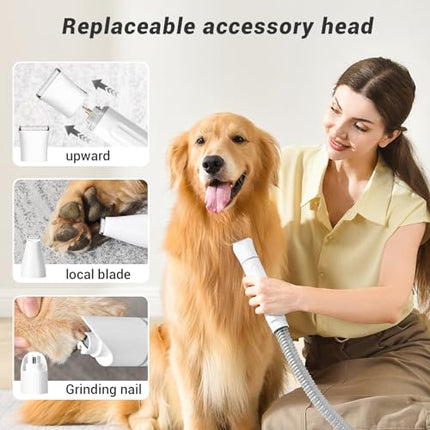 Bunfly Dog Grooming Kit & Dog Hair Vacuum, Pet Grooming Vacuum with 13,000kPa Po