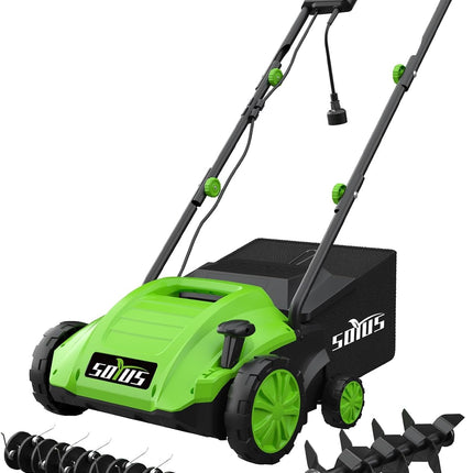 SOYUS Electric Dethatcher and Scarifier with 30L Collection Bag, 13-Inch 12 Amp