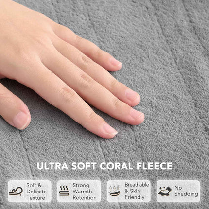 Heated Mattress Pad Queen Size 60 * 80 Inches Comfort Soft Coral Fleece 10 Heati