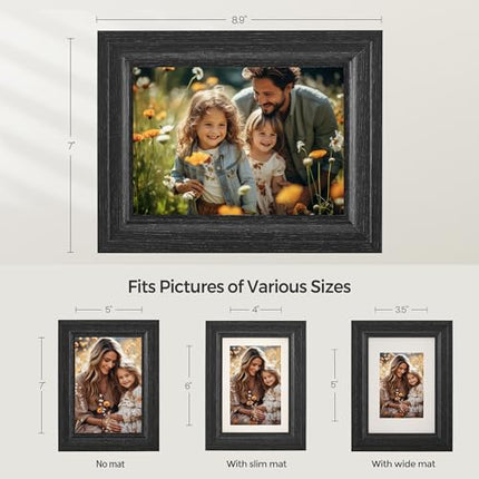 SONGMICS 5x7 Picture Frames with 6 Mats for Wall, Set of 3, Collage Photo Frames