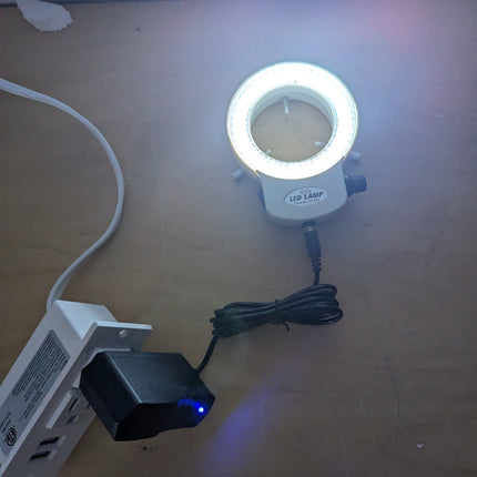Microscope Camera Adjustable 144 LED Ring Light Source for Stereo Microscope Cam