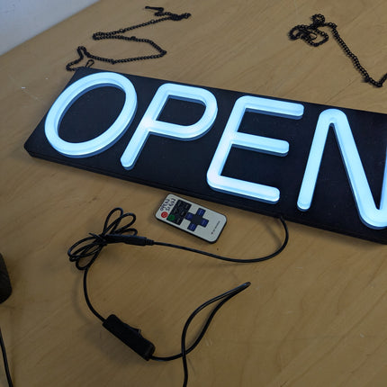 HiNeon Open Neon Sign 20inx7in LED Open Sign w/Remote Controller, Electric Light