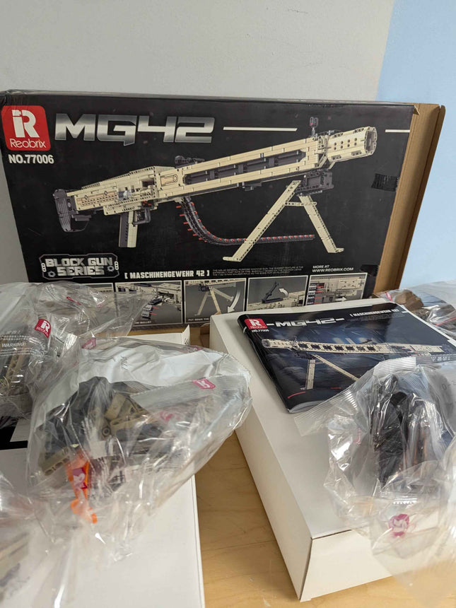 Reobrix 77006 Technic MG42 Building Blocks Set, Made of Clamp Blocks with 1886 P