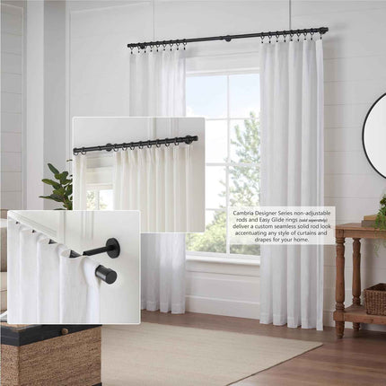 MODE Cambria® Designer Series - Premium 3 foot Custom Curtain Rod - 1-1/8 inch L