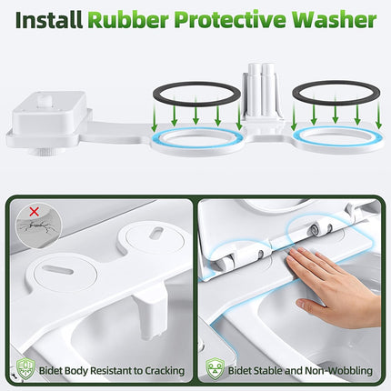 SAMODRA Bidet Attachment Non-Electric Cold Water Bidet Toilet Seat Attachment wi