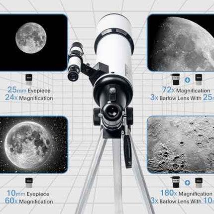 Telescope 80mm Aperture 600mm - Astronomical Portable Refracting, Fully Multi-Co