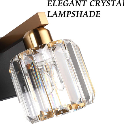 Aipsun Crystal Bathroom Vanity Light Black Bath Lighting Fixtures Modern Vanity