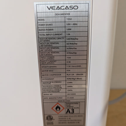 Trazico 21 Pint Dehumidifier for Basement & Home up to 1500 Sq Ft, 3 Smart Modes, 24H Timer, Continuous Drain, Quiet